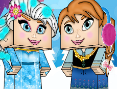 Elsa si Anna Minecraft de Imbracat